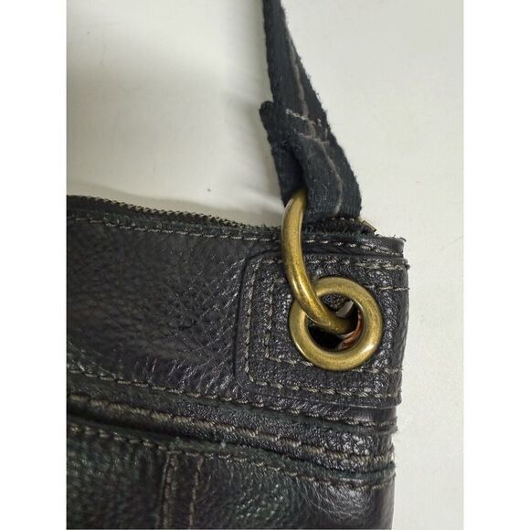 The Sac Kendra Pebbled Black Leather Crossbody Bag Adjustable Strap - Picture 3 of 12